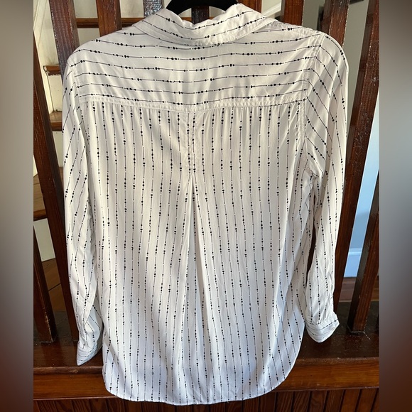 NWT White w/ Black Stripes Button Up - Picture 6 of 6